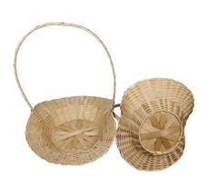 3 PC Oval Bamboo Baskets 4″ 5″ 6″ 7″ 8″ 10″ 12″ 14″ 16″ 18″ for Wedding