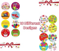 Happy Birthday Stickers 1000 Pcs 1 Inch Happy Birthday Stickers for Envelope Sea