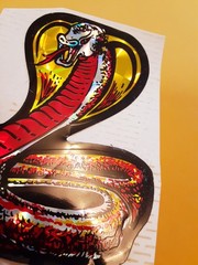 vintage 80’s prism cobra snake vending machine sticker *used*