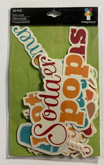 Imaginisce Summer BBQ Mixed Lot of Embellishments-Die-Cuts, Chipboard-#2