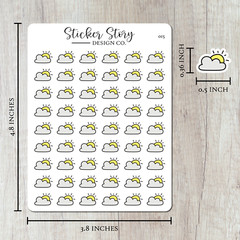Partly Cloudy Weather Planner Stickers
