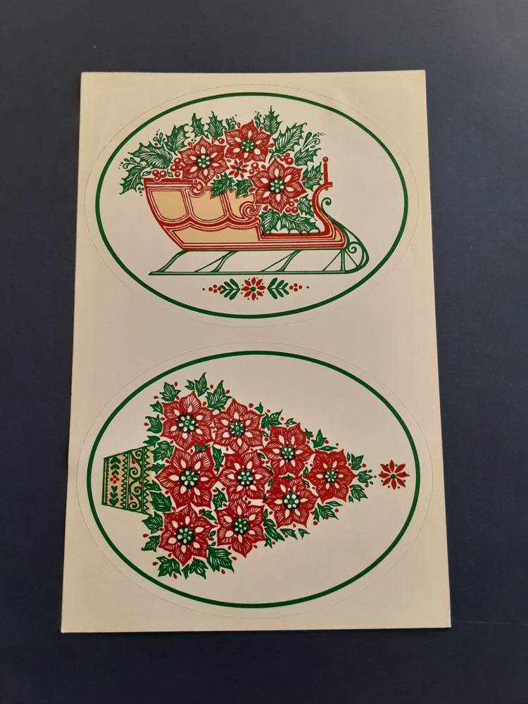vintage 80’s Current Christmas sticker sheet *damaged*