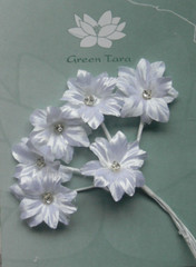 SWAROVSKI 6 Flowers x 30mm Bunch with Stems WHITE Layered Diamante Centre DD NJC