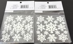 2 CreAtology Christmas Snowflakes Foam Stickers 34pcs Each White W/glitter New