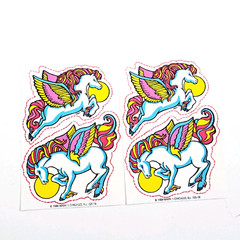 VTG Mark 1 Scratch N Sniff 80s Iron-On Patch Pegasus Mythical Rainbow 1984 Set 2