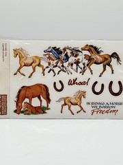 PSX Faster Horses Sticker Sheet 2001 RARE Horse Western Scrapbook NEW!