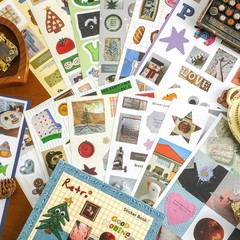 50 Sheets of Cute Vintage Stickers – Ideal for Scrapbooking & Gift Giving