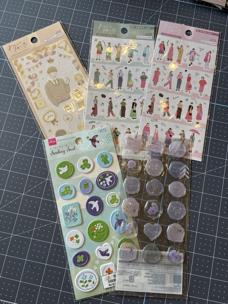 Daiso Sealing Stamp Seal Stickers And Other Stickers Total 5 Sets