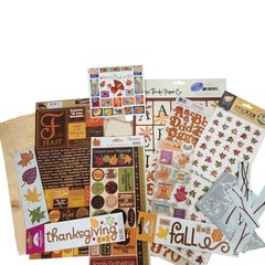 Autumn Thanksgiving Scrapbook Stickers Paper Lot Reminisce Scenic Route Alpha
