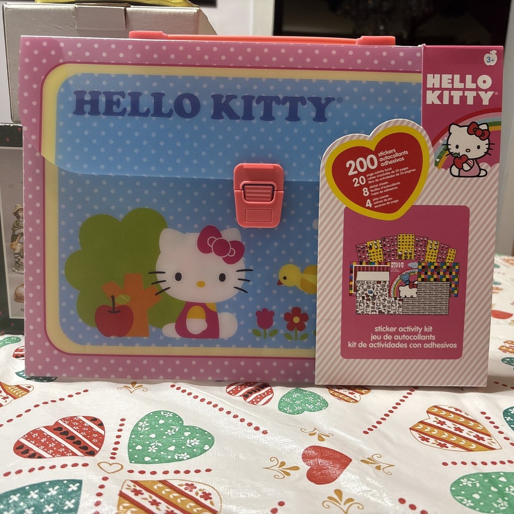Hello Kitty Sticker Activity Kit 200 Stickers 20 Page Activity Book Carry Case