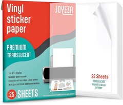 Translucent Waterproof Printable Vinyl for Inkjet & Laser Printers