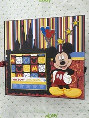 handmade Disney Mickey Mouse-themed scrapbook or mini album (Size 8x8x3.5”)