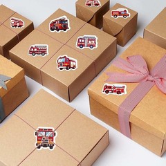 500 Pcs Fire Truck Stickers Roll Waterproof Fireman Firefighter Party Favor Gift