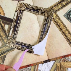 80 Pcs Vintage Baroque Frame Stickers for Scrapbooking, Aesthetic Colorful1