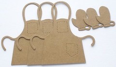 {3 set} *APRON & MITT* Raw Bare Chipboard Die Cuts