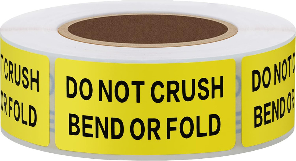 1X2 Inch DO NOT Crush Bend or FOLD Warning Shipping Stickers Self Adhesive Label