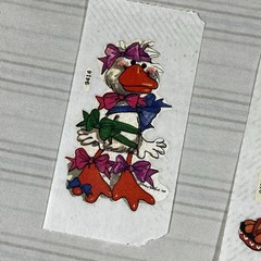 ’80s Vintage Stickers Suzy’s Zoo Penguin Duck Pig Hearts Bows Music