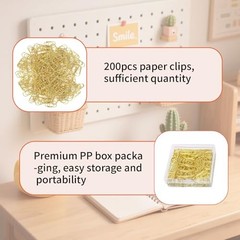 Small Gold Paper Clips: Love Heart Shaped Paperclips 200 Pcs Mini Metal Cute