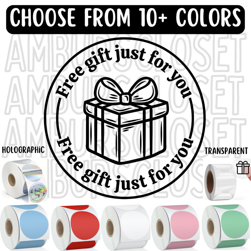 40 FREE GIFT STICKERS 2″ ROUND LABELS THANK YOU SCRATCH RESISTANT HOLOGRAPHIC
