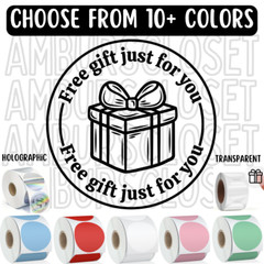 40 FREE GIFT STICKERS 2″ ROUND LABELS THANK YOU SCRATCH RESISTANT HOLOGRAPHIC