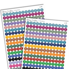 Small Important Icon Stickers, 468 Total, 0.3″ Diameter, 2 Sheets – Planner
