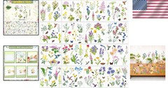 Wildflower Rub on Transfers for Furniture, Scrapbook