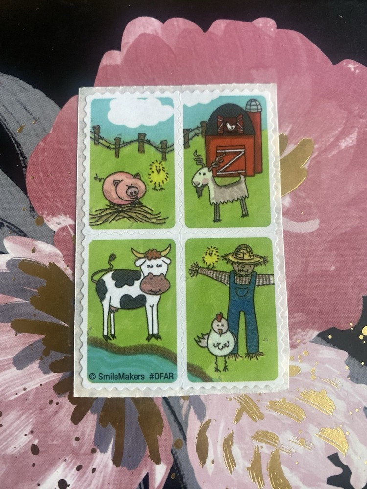 Vintage Smile Makers Farm Animals Sticker Mod 2×4 Inches