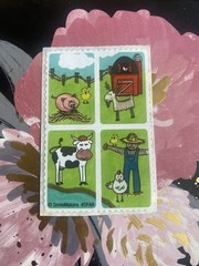Vintage Smile Makers Farm Animals Sticker Mod 2×4 Inches