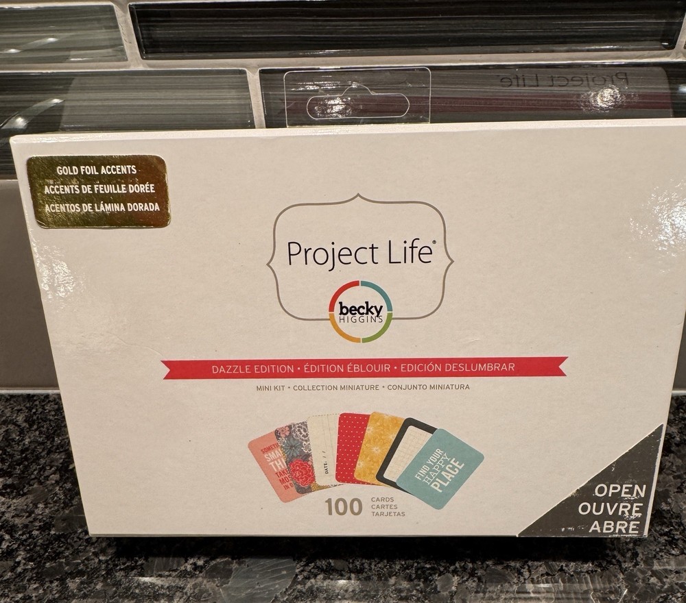 Becky Higgins Project Life Dazzle Mini Kit 100 Card Sealed Gold Foiled Emboss