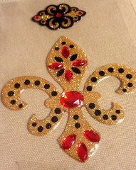 RECOLLECTIONS Epoxy Glitter Stickers FLEUR de LIS – 3 pcs