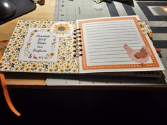 Hand Made Scrapbook chicken, farm and sunflower themed