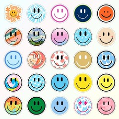 Wercokt 50 PCS Cute Smiling Water Bottle Stickers for Kids, Teaching Rewards,