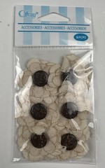 Offray Burlap Flower Buttons 6 In Package Scrapbook Craft Embellishments