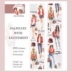 2″ Fashion Magazine Sticker Roll for DIY Scrapbook Diary Journal Embellishments