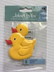RARE Jolees RUBBER DUCKIE Duck Baby Bath Time Infant Toys 3D Scrapbook Stickers