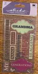 Sticko GRANDMA Epoxy Grandmother Nana Babysitter Great Granny Scrapbook Stickers