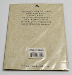 Pressed Petals Monday’s Metal Scrap Metal Word Strip/Square 6pcs. #63102 – New