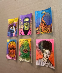 Vintage 1990s Universal Monster Hologram Stickers, Set of 6