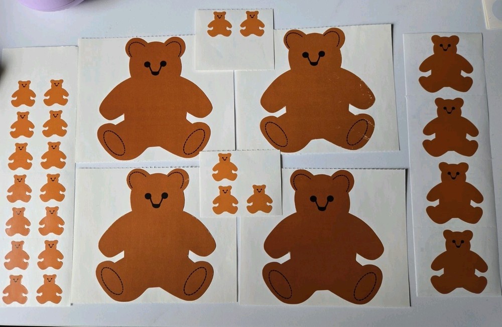 Vintage 70s 80s Mrs Grossman Teddy Bear Sticker Lot All Sizes Small Medium Large