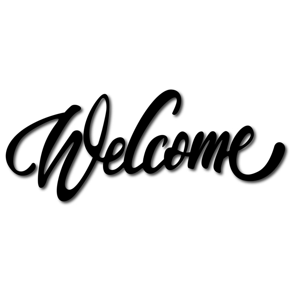 CREATCABIN Welcome Wood Letters Sign Unfinished Cutouts Wooden Wall Art Decor…