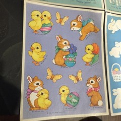 Lot of 6 – Rare VINTAGE Hallmark Cards Easter Sticker Sheets 1983 and 1984