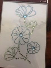 ZVA Creative Self Adhesive Crystals – Blue & Green Rhinestone Flowers