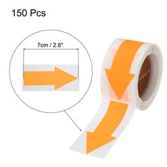 Sticker Labels 150 Count/Roll 1.2×2.8 Inch Fluorescent Orange Arrow Shape Signs