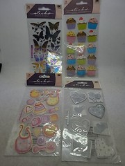 Lot of Sticko Stickers – 4 Packs – Butterfly Foil, Baby, Cupcakes, Valentines