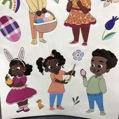 Black Paper Party Easter Stickers 32 Sheets Chocolate Bunny Kids Bundle 4 Packs