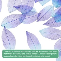 100-Pack Skeleton Leaves, Natural Rubber Leaves Vein[4-6cm, Purple, Blue]
