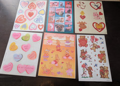 Vintage Valentines Stickers Bulk lot 23 sheets Hallmark 3M AGC Trend great condi