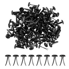 250Pcs Brads Paper Fasteners, 4.5×8 mm Metal Round Head Split Pins, Black