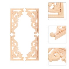 4 PCS Wood Carved Onlays Wooden Corbels Decor for Home Corner Applique