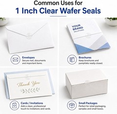 Clear Wafer Seals 1 Inch Diameter 5000/Roll